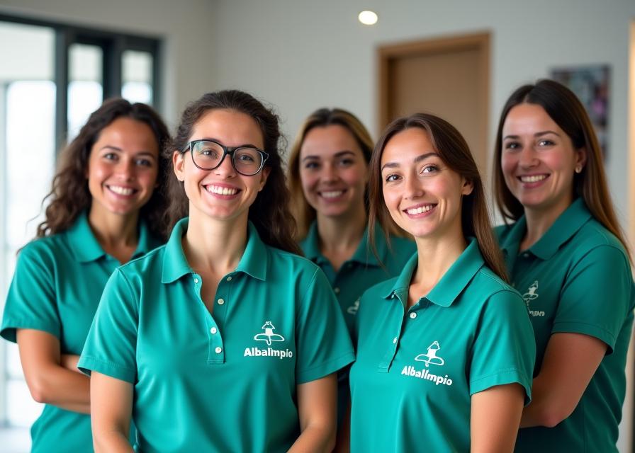 El equipo profesional y sonriente de AlbaLimpio